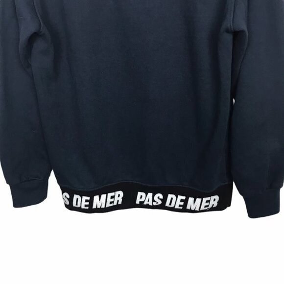 Pas De Mer Blue Sweatshirt Sweater with Logo Hem Small - Picture 4 of 6